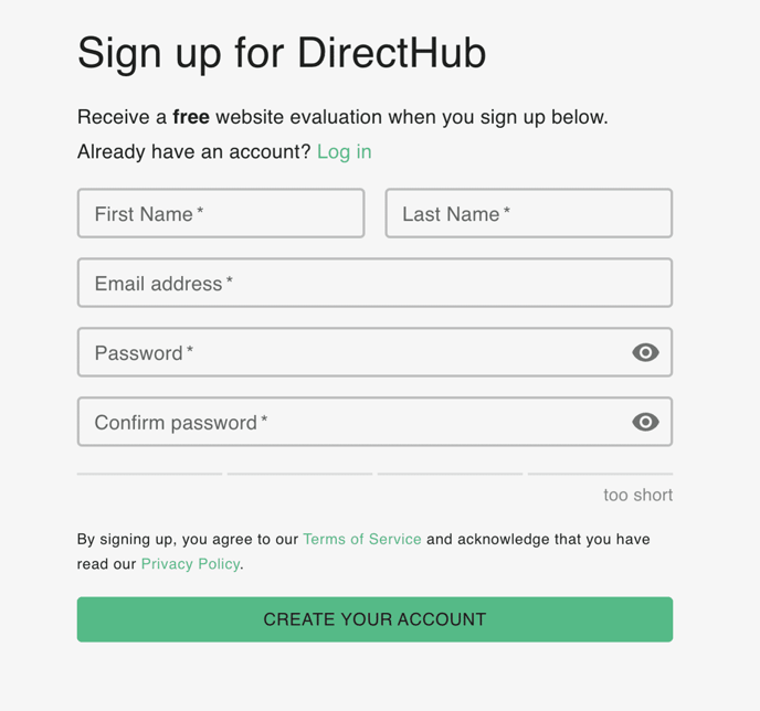 DirectHub Sign Up